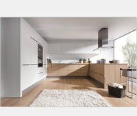 Armoires de cuisine ouvertes de style minimaliste haut de gamme en placage de bois laqué