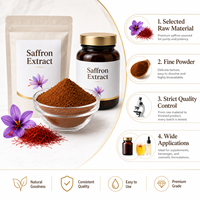 LongBio Extrait de Safran en Poudre Crocus Sativus Stigma 10:1 20% Crocine Soluble dans l'Eau Qualité Alimentaire Complément Herbal Matière Première OEM