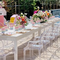 <strong>Hot</strong> <strong>Selling</strong> Modern Round Back <strong>Acrylic</strong> Ghost <strong>Chairs</strong> for Event With Arm Luxury Wholesale Party Wedding Dining <strong>Chairs</strong>