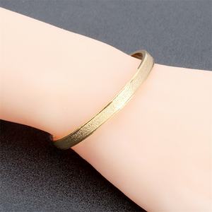 JXX Women's <b>Fashion</b> <b>Bracelet</b> Plain <b>Cuff</b> Arabic Charm Gold Plated Brass Bangle Supply Jewelry - Product Image 2