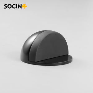 Fermaporta Anti-collisione del <span class=keywords><strong>bagno</strong></span> dell'hotel 3M adesivo in lega di zinco nero fermaporta con due metodi di montaggio avvitare e colla opzioni - Product Image 6