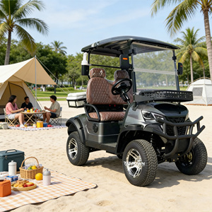 Voiture de golf électrique 2 places de haute qualité, batterie lithium 48V, 4x4 tout-terrain, certifiée CE, châssis en acier pour la plage et le parc - Product Image 1