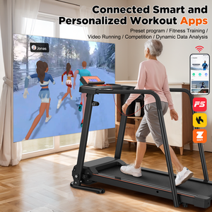 Caminadora Eléctrica Plegable Silenciosa y Potente con Motor de 2.5HP para Personas Mayores, Monitoreo Cardíaco Inalámbrico, Ruedas Pequeñas, Conexión a Aplicaciones de Ejercicio - Product Image 4