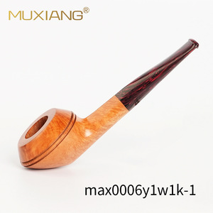 Muxiang Briarwood Smoking Pipe Straight Type With Vulcanized Rubber Mouthpiece For Tobacco Use - Product Image 4