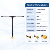 Antenne FPV UAV en forme de T 915 MHz 5 dBi avec connecteur SMA mâle IPEX1 IPEX4, longueur de câble personnalisée