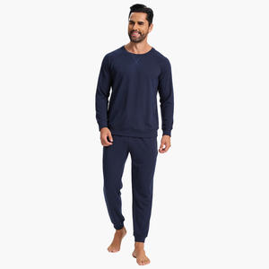 Men's Long Sleeve Round Neck Men Bamboo <b>Pyjamas</b> Cotton Pajamas Loungewear Set Pijamas Men's Sleepwear - Product Image 1