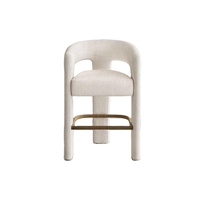 Chaise de bar moderne en velours, tabouret rembourré avec structure métallique, siège de comptoir pour bar à domicile, îlot de cuisine, salle à manger