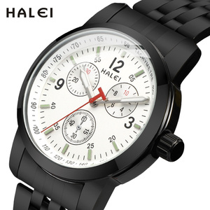 Montre à quartz analogique chronographe pour homme HALEI, nouvelle collection, étanche 3 ATM, mouvement japonais, vente en gros, livraison directe - Product Image 2
