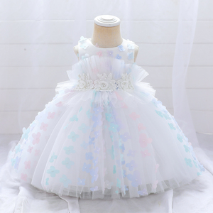 Robe de baptême élégante brodée pour fille, robe de princesse à fleurs pour tout-petits, robe de fête de mariage pour bébés filles - Product Image 6