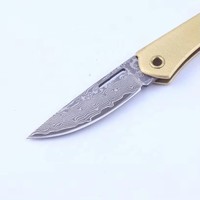 Couteau de poche pliable portable en acier Damas de haute qualité, pendentif porte-clés pour le camping, la survie en plein air, personnalisation OEM prise en charge