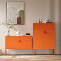 Casiers modernes en acier inoxydable orange, bars à café et buffets avec étagères extensibles et réglables pour usage hôtelier