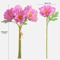 Buket Poppy Putih Modern Buatan Tangan 5 Tangkai dari PU untuk Pernikahan & Perlengkapan Fotografi Grosir