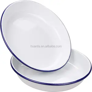 Best quality double-coated in hard-wearing enamel dinner 26CM pie plate enamel mug