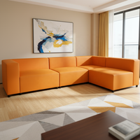 Eckiges Modulares Sofa-Set mit Edelstahlbeinen, Schwammfüllung, Modernes Design für Apartment, Wohnzimmer, Lager, Villa