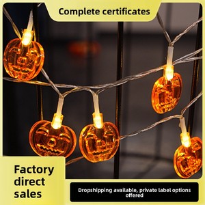 Guirnalda de Luces LED de Calabaza con Cara Sonriente, Estilo Moderno, Color Blanco Cálido, Decoración para Fiesta de Halloween, Luces de Colores, 3m - Product Image 2