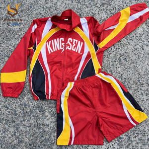 Conjunto de Chándal de Carreras Personalizado OEM para Hombre, Chaqueta Cortavientos Vintage con Bloques de Color y Pantalones Cortos, 2 Piezas, Ropa Urbana Y2K, Ropa Deportiva Casual - Product Image 1