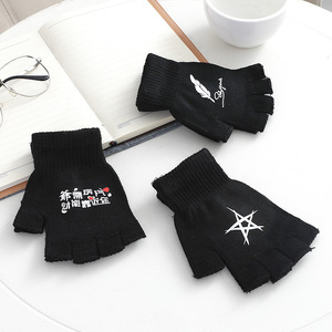 Winter Fingerless Knitted Gloves Cotton Warm Touchscreen Unisex Sports Cycling Gloves - Product Image 1