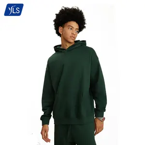 YLS New Arrival Bulk Streetwear Plain Heavyweight Hoodie 445gsm Embroidery Oversized Blank Unisex 65 Cotton 35 Polyester Hoodies