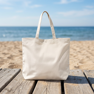 Bolsa de Mano de Lona de Algodón Ecológica y Elegante con Logotipo Personalizado, Bolsa Reutilizable para Compras Diarias, Playa y Compras para Mujeres y Hombres - Product Image 1