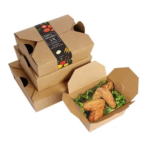 Custom printed eco friendly catering to go tray kraft paper lunch platter take away cardboard food salad brunch packaging box