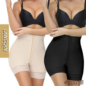 En gros Culottes gainantes taille haute effet ventre plat et remonte-fesses, à trois crochets, fermeture éclair inférieure, à lacets, style colombien, pour shorts, en élasthanne - Product Image 1