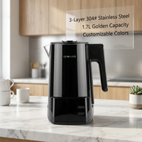 Bouilloire électrique 1,7 L 1500 W sans fil avec chauffage automatique pour la maison