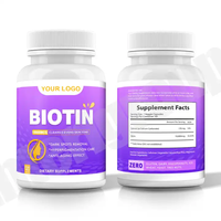 OEM 15000 Biotine 10000 Capsules Collagène Marque Privée Supplément Vitaminique 25000mcg Capsules de Collagène et Biotine pour la Croissance Capillaire