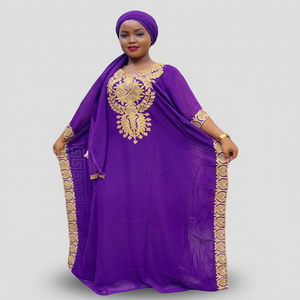 Nouvel Arrivage – Kaftan Africain Premium pour Femme en Rayonne, Broderie et Dentelle au Dos, Lavable et Respirant - Product Image 3