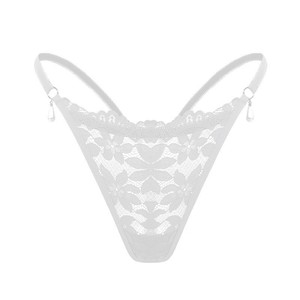 Perizoma Sexy a Vita Bassa in Pizzo con Pendenti di Perle, Romantico, <span class=keywords><strong>Nude</strong></span>, Comodo e Traspirante per Signore - Product Image 5