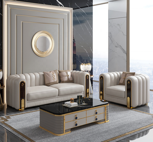 <span class=keywords><strong>Canapé</strong></span> en cuir italien haut de gamme pour salon, style luxe léger, maintenant un ensemble de meubles de salon en cuir de haute qualité et luxueux - Product Image 2