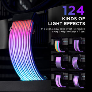 PSU kabloları için PC RGB ışık paneli ATX 8Pin GPU GPU çift üçlü ARGB PSU uzatma kablosu - Product Image 5