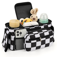 Sac de rangement multifonctionnel imperméable pour poussette avec porte-gobelet isotherme