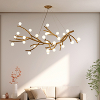Lustre suspendu moderne en LED de style nordique brun pour salon, restaurant, maison d'hôtes, salon de thé et magasin de vêtements