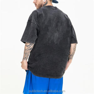 Sifot OEM al por mayor negro 100% algodón gráfico personalizado Dtg impresión Logo Oversized Vintage lavado camiseta para hombres - Product Image 2