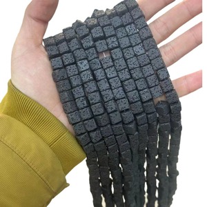 Perles d'espacement en <span class=keywords><strong>pierre</strong></span> <span class=keywords><strong>de</strong></span> <span class=keywords><strong>lave</strong></span> noire naturelle, 4/6/8 mm, <span class=keywords><strong>pierre</strong></span> énergétique pour la fabrication <span class=keywords><strong>de</strong></span> bijoux - Product Image 4