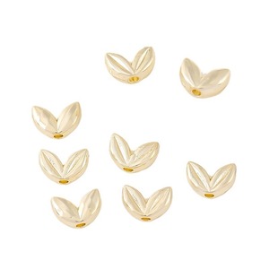 Cuentas espaciadoras chapadas en oro de 18 quilates con forma de espiga de trigo y hoja de diamante de aleación para la fabricación de pulseras, accesorio de joyería D93 - Product Image 5