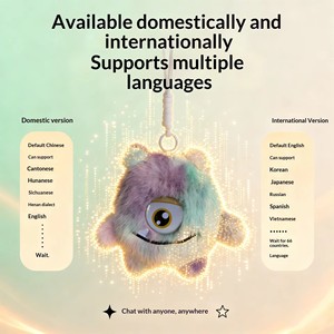 Peluche interactive intelligente à commande vocale avec yeux LED, compagnon émotionnel, <span class=keywords><strong>robot</strong></span>, animal de compagnie électronique, vocalisation musicale - Product Image 3