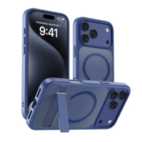 Coque de téléphone pour iPhone 18 Pro Max avec support magnétique puissant, coque rigide en PC antichoc pour iPhone 18 Pro 17 16
