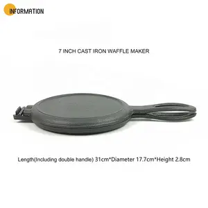 Factory Best Kitchen Cheap Non Stick 7 Inch Cast Iron Waffle Maker With Handle