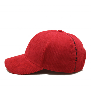 Mũ Thể Thao Màu Đỏ Năm Mới Mũ Bóng Chày Tùy Chỉnh Khuyến Mại 6 Tấm Vải Nhung Kẻ Trống Nhập Khẩu - Product Image 2