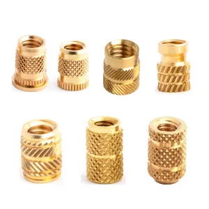 OEM CUSTOM Hot Melt Metric Brass Insert Nut M3 M4 M5 M6 Ultrasonic Female Threaded Knurled Insert Nut For Plastic