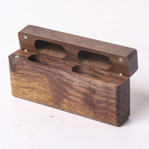 Portable ultra-thin wooden ring box custom carved logo deluxe simple gift wooden packing box engagement wooden ring box
