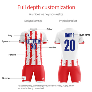 Camiseta de fútbol clásica personalizada para <span class=keywords><strong>hombre</strong></span>, camiseta de entrenamiento de fútbol de estilo superior para niño, versión de jugador de sublimación para <span class=keywords><strong>Club</strong></span> de entrenamiento - Product Image 5