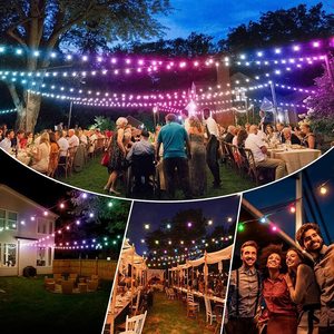 Hot Bán Ngoài Trời Thương Mại Cấp Thay Đổi Độ Sáng Toàn Cầu S14 Cổ Tích Ánh Sáng Nhiệm Vụ Nặng Nề Treo Patio Từ Xa <span class=keywords><strong>LED</strong></span> Edison RGB Chuỗi Đèn - Product Image 5