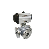 Vanne à boisseau sphérique à trois voies en acier inoxydable DN100 PN16 avec actionneur manuel pour l'eau OEM JIS/ANSI/DIN