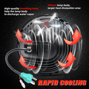 Phares LED ronds de 7 pouces 45W pour moto, faisceau haut/bas, avec anneaux lumineux Halo, pour Jeep Wrangler, SUV tout-terrain et voitures - Product Image 4