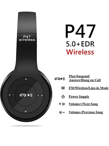 Tai nghe <span class=keywords><strong>Bluetooth</strong></span> không dây P47 có micro Tai nghe có thể gập lại Âm trầm Âm thanh HiFi Âm nhạc Tai nghe stereo cho điện thoại thông minh Trò chơi truyền hình - Product Image 6