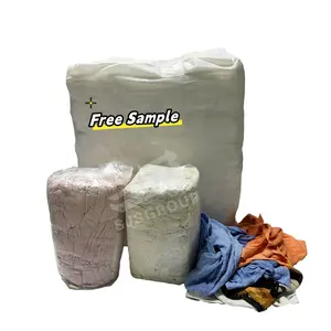 Panos de limpeza de algodão para uso industrial, pano branco para limpar camisetas, limpadores para camisetas