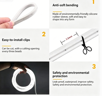 Ruban LED néon flexible en silicone SMD2835 6x12mm, dimmable, DC12V, IP65, double couche, 50m/rouleau, durée de vie 50 000 heures, pour éclairage néon
