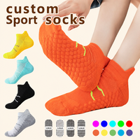 Chaussettes de course athlétiques unisexes à semelle amortie, socquettes de sport personnalisées à compression en nid d'abeille, respirantes, extensibles, coupe ajustée, vente en gros